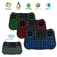 MT08 Rainbow backlit Mini Wireless Keyboard Touchpad 2.4GHz Air Mouse For Smart TV BOX Computer English Russian Spanish