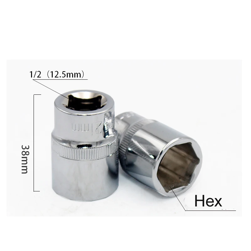 Multi-function Manual Hexagonal Short Sleeve Standard Socket for Wrench 1/2\