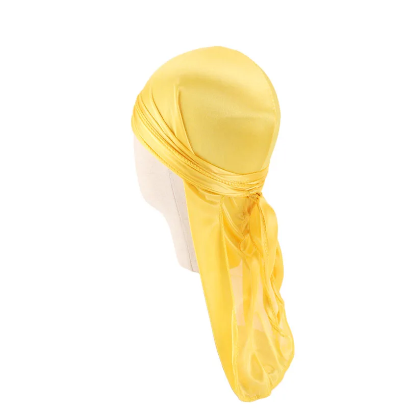 Kids Silky Durags Bandanas Turban Hat Outside Stitch Du-Rag Child Boys Silky DuRag Waves Cap Headband Headwear Hair Accessories