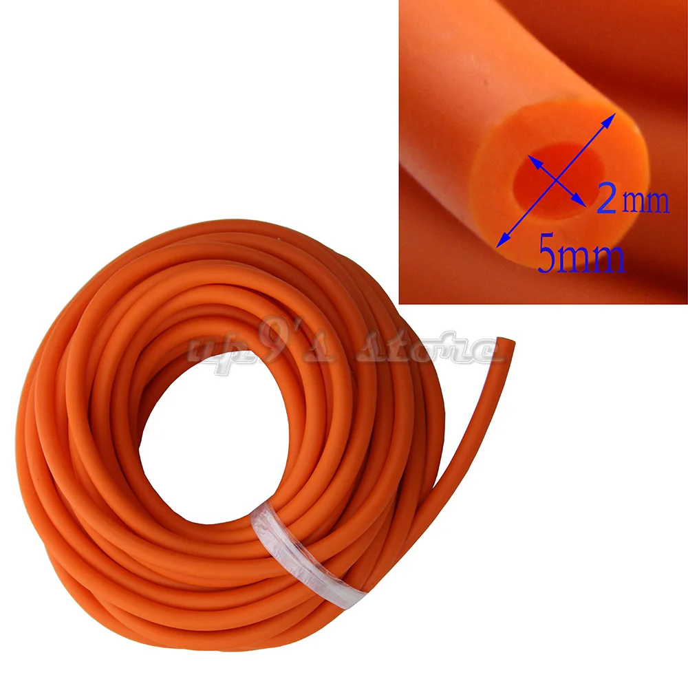 10 Meters Rubber Latex Tube 2 x 5mm  Orange Elastica Bungee Slingshot Catapult Outdoor Hunting Rubber Tubing Replacement