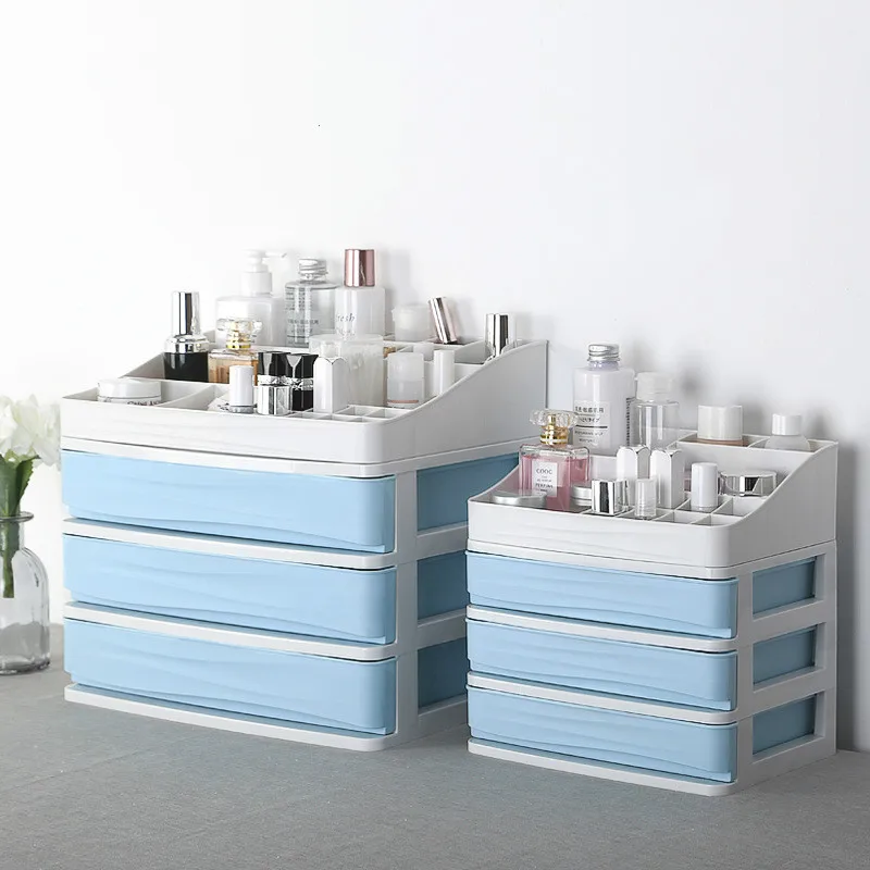 1-4 Layers desktop cosmetic storage box sundries storage Dressing table drawer storage box makeup organizer