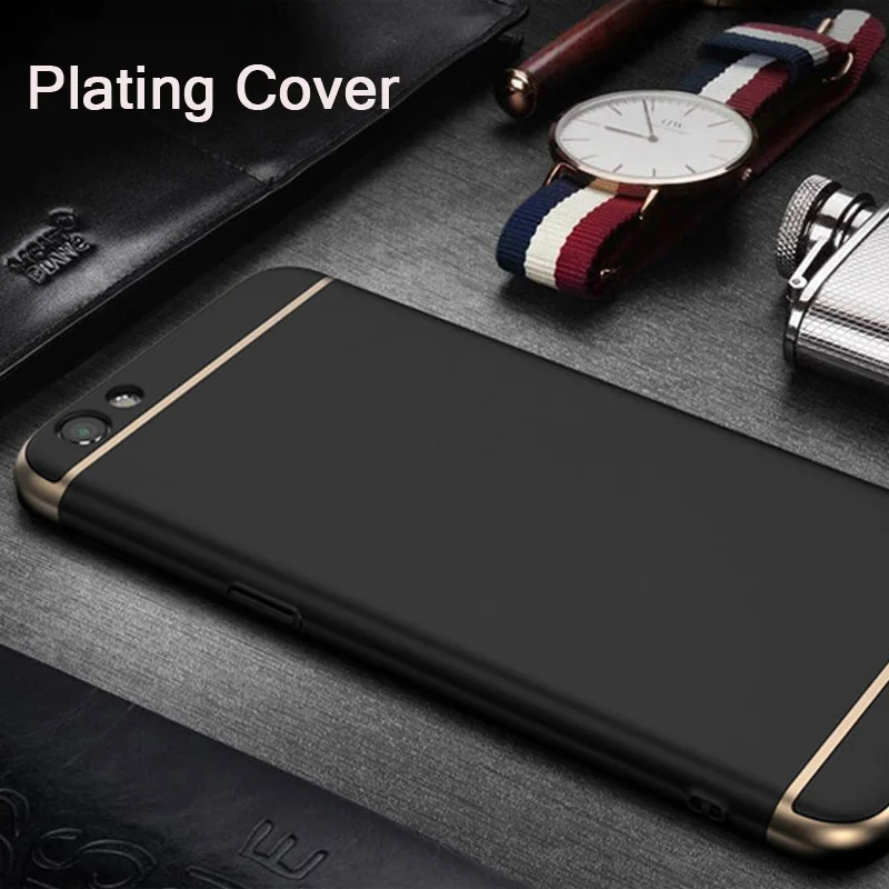 For A37 A57/A39 A59 A71 A73 A75 A79 A83/A1 A3 Case Phone Back Cover For Oppo f1s A77 F3 Gold Plating 3 in 1 PC Hard Protect Case