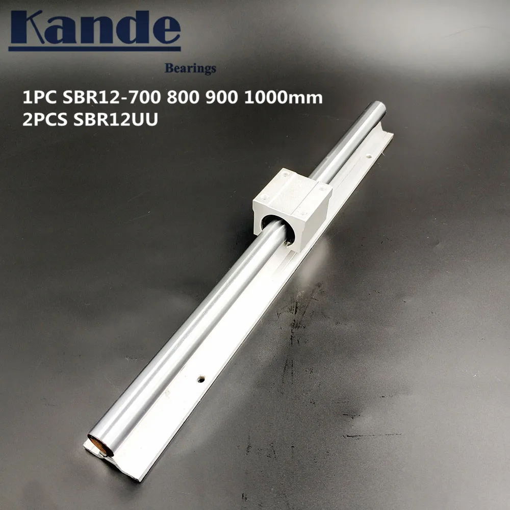 linear rail 12mm SBR12 - 600 650 700 800 850 mm  1 pc  linear guide SBR12 + 2 pcs SBR12UU blocks for CNC