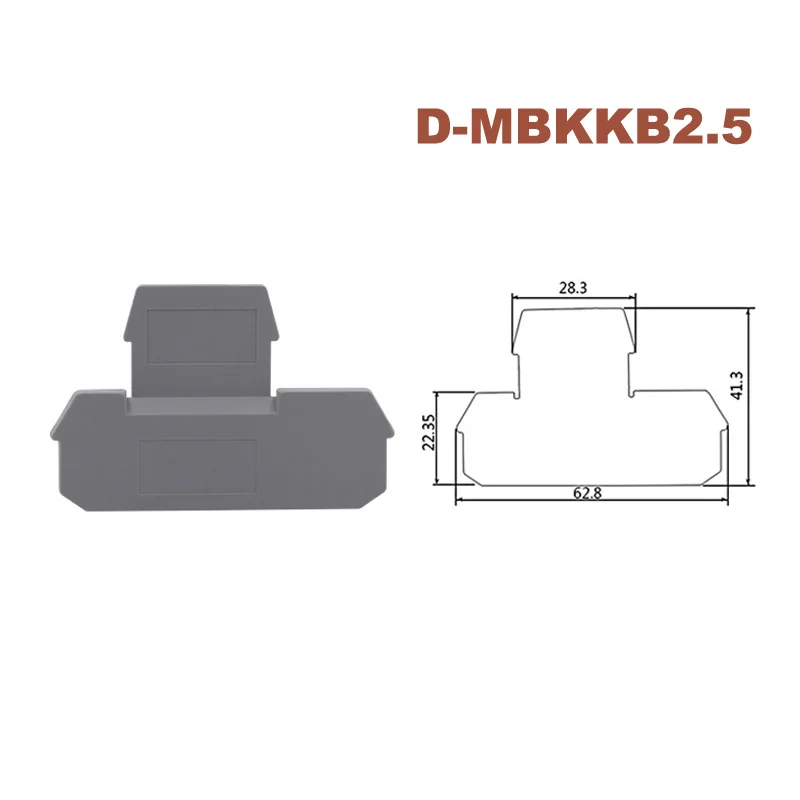 30/50Pcs D-MBKKB2.5 Double Terminals End Plate Din Rail Screw Wiring Terminal Block MBKKB-2.5  Baffle Separator Plate