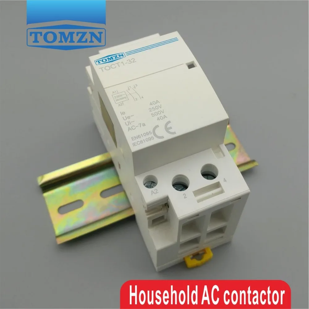 CT1 2P 40A 220V/230V 400V~ 50/60HZ Din rail Household ac Modular contactor 2NO