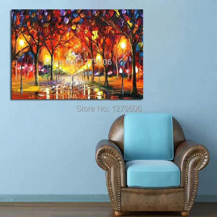 

Handmade Abstract The Path In Woodland Art Oil Painting On Canvas For Living Room Decor Hang Group Of Paintings