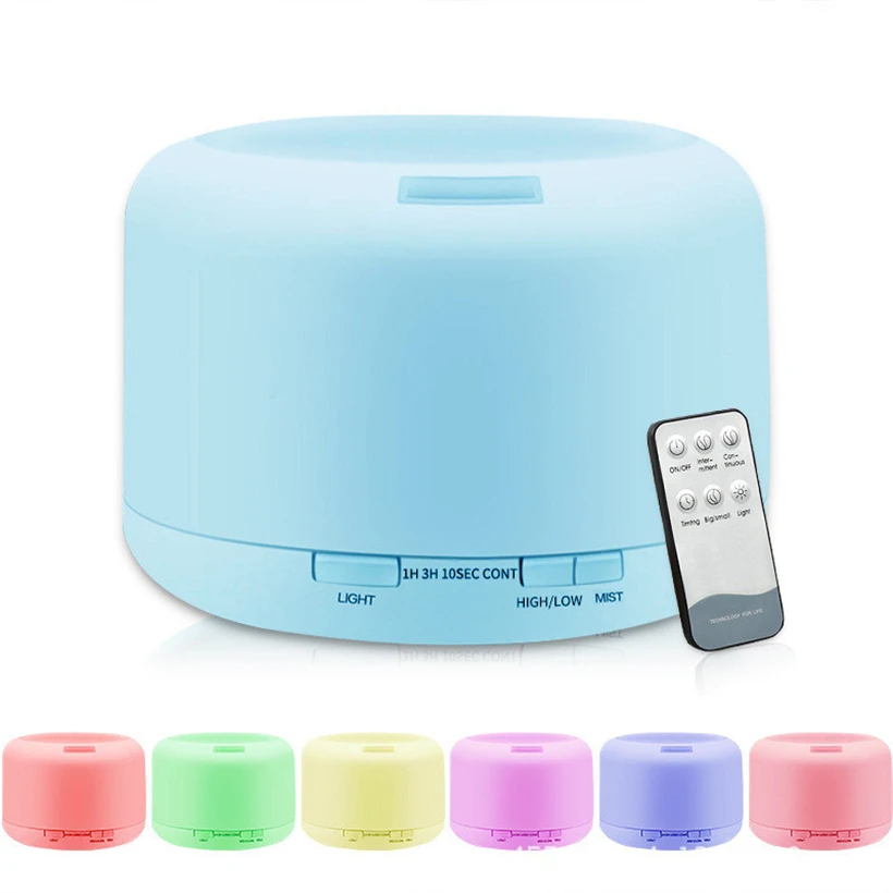 

500ML Remote Controller Aroma Diffuser 7 Color LED Lamp Aromatherapy Machine Essential Oil Diffusion System Mist Maker