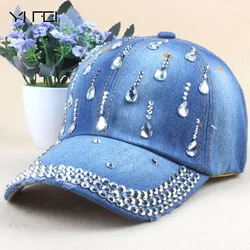 Casquettes de baseball en jean pour hommes et femmes, casquettes hip hop en denim, casquette en coton vintage avec biscuits goutte d'eau, mode loisirs, offre spéciale, nouveau