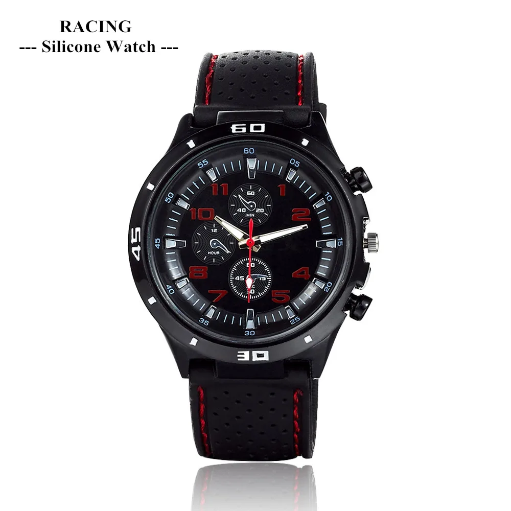 Men sports watches quartz watch F1 racing hot sale fashion male sports stylish silicone watch casual round dial relogios