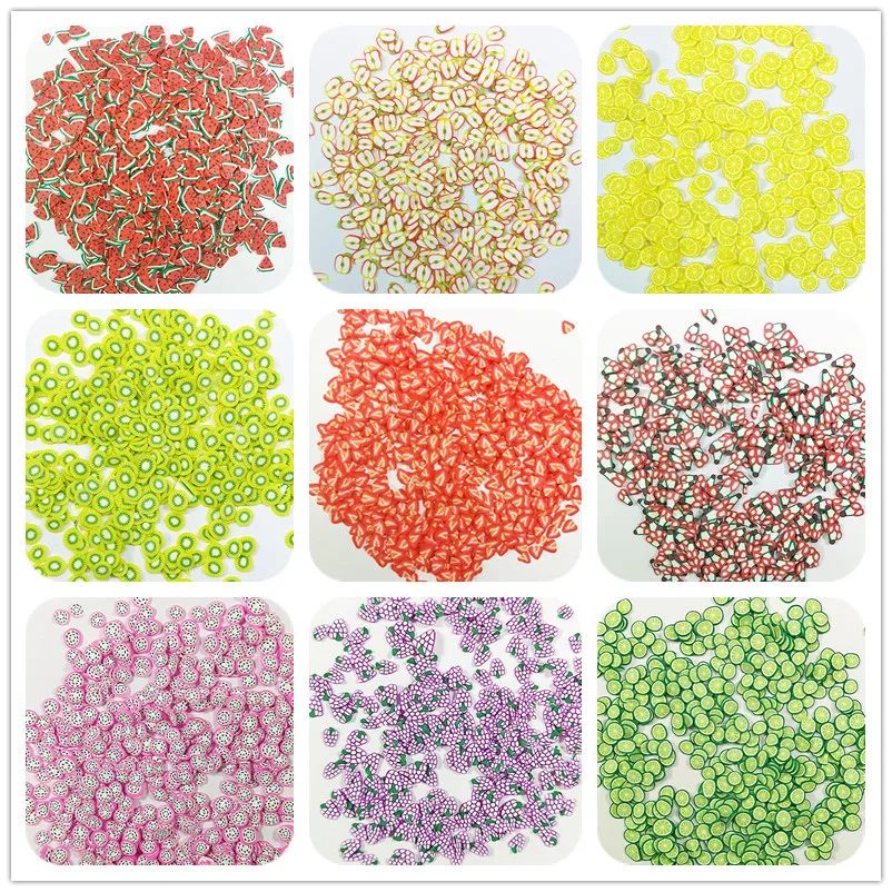 2000pieces New 20g/Pack Slime DIY Accessories Toys Mini Strawberry Fruit Slices Fluffy Clear Slime Supplies Gift Toy