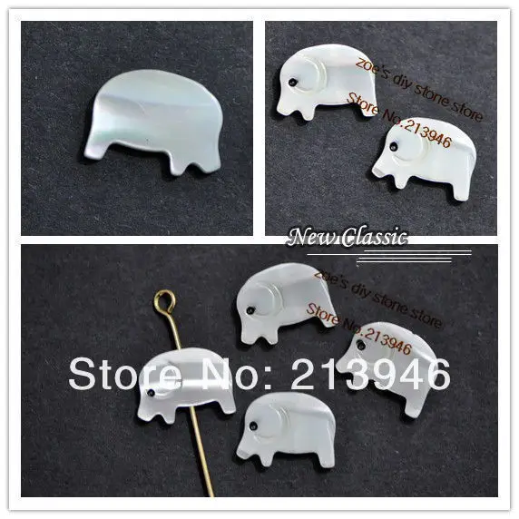 

9*12MM 16Pcs/pack Little Elephant Natural Seashell Shell Loose Bead Diy Making Jewelry Beads