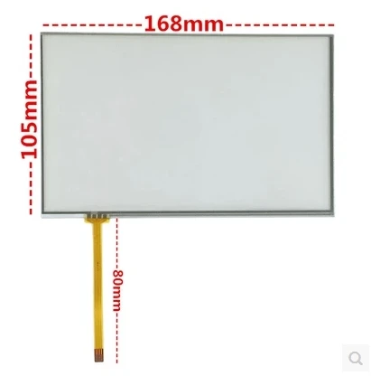 

New 7.1 inch 4 wire resistive touch screen vehicle navigation handwritten external screen panel anti-line 168*105 mm