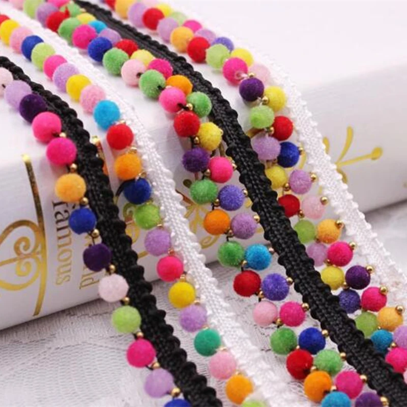 Sewing Accessories Pompom Trim Pom Decoration Tassel Ball Fringe Ribbon DIY Material Apparel