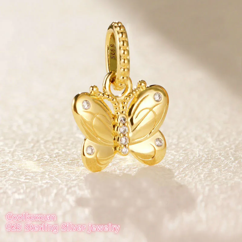 

Spring 100% 925 Sterling Silver Decorative Butterfly Pendant Charm beads Fits Original Pandora bracelets Jewelry Making