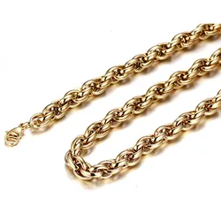 Granny Chic Fashion Gold Color Stainless Steel Chain Necklace Women Men Punk 9mm Rock Chain Necklace Jewelry Gift