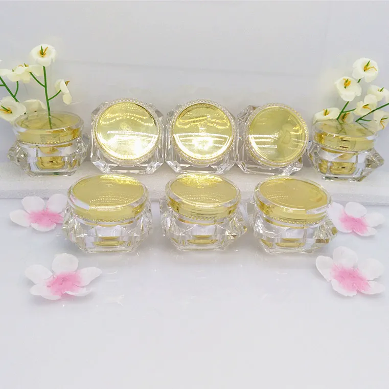 100pcs wholesale luxury golden 15 g cream  jar ,15g  plastic empty jars online ,  0.5 oz diamond gold  acrylic jars wholesale