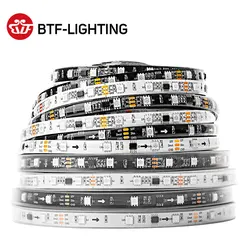 WS2811 Светодиодная лента RGB 5050 SMD Адресная 30 48 60 96 144 светодиодов Внешняя 1 IC Управление 3 светодиода Яркие нормальные светодиодные фонари DC12V