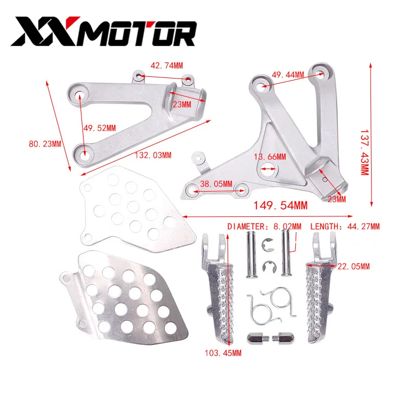 Front Foot Rests Pedal Bracket Assembly Kit For Honda CBR600RR F5 07 08 09 10 11 12 13 14 CBR600 F5 07-14 Motorcycle Parts