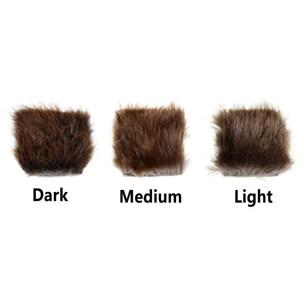 Bimoo 2PCS 6X6cm Beaver\'s Fur Hair for Dry Fly Caddis Emergers Nymph May Fly Tying Trout Fly Fishing Material Natural Color
