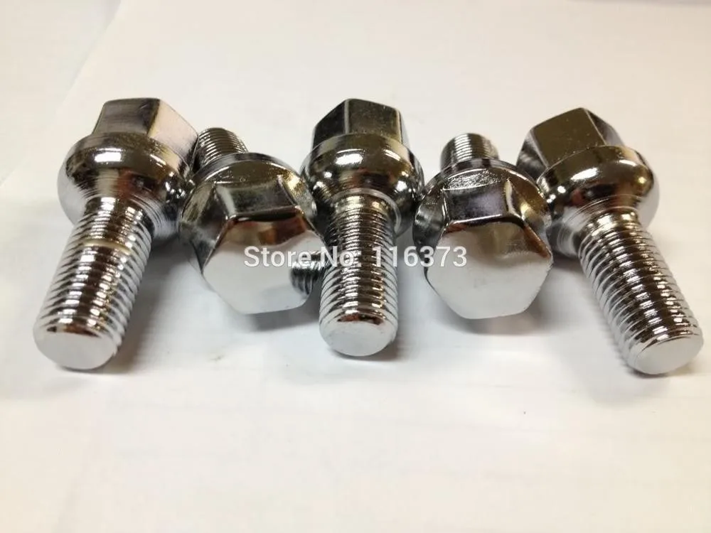 20pc Extended Lug Bolts 12x1.5 33mm Shank 12mm x 1.5 Conical ball Seat 57mm Overall 17mm Hex