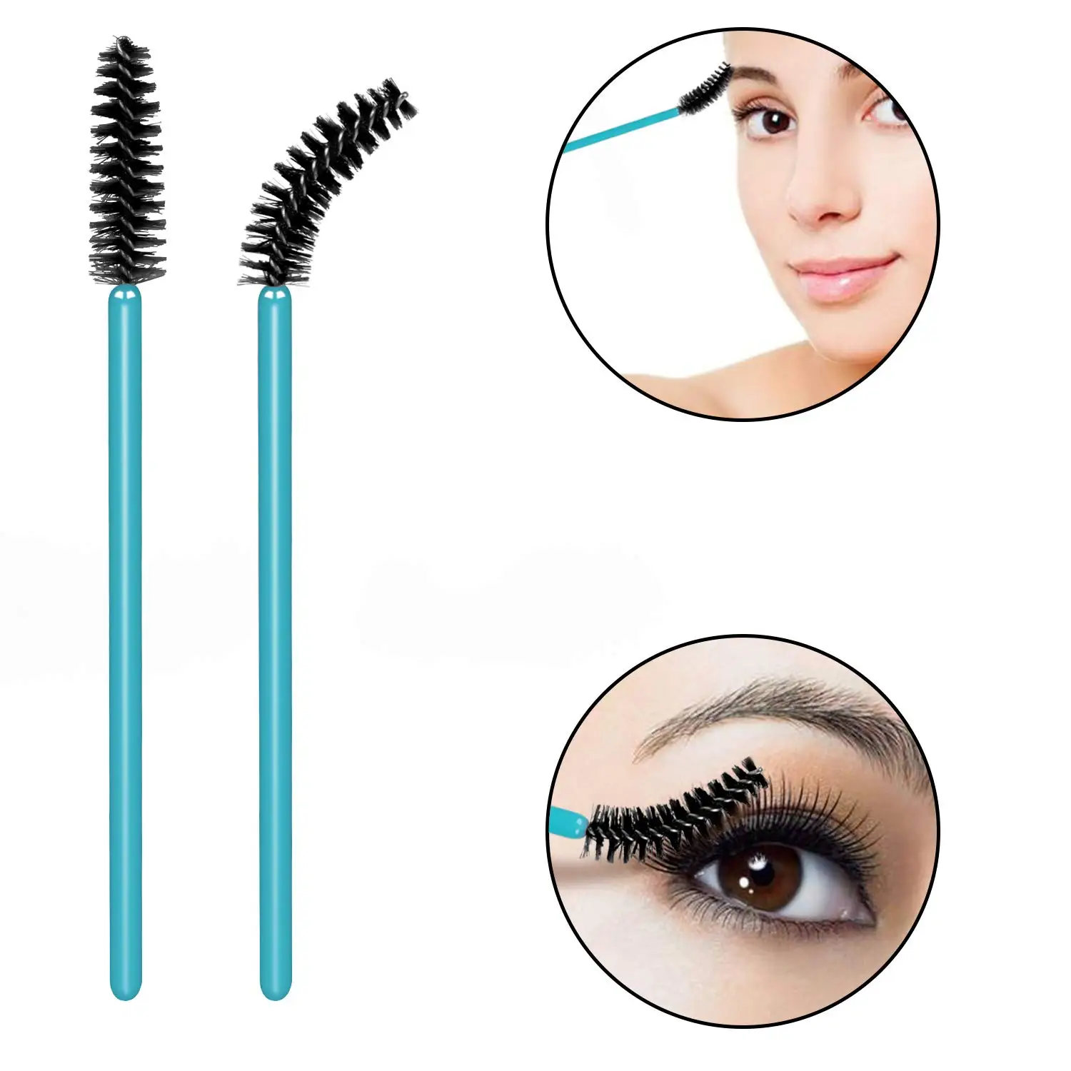 Baguettes de Mascara, brosses à cils jetables pour Extensions de cils, kit d'outils en vrac, bleu/noir, 200 pièces