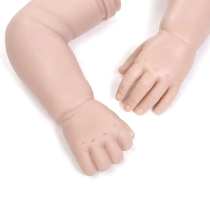 22inch silicone reborn baby soft body doll kit DIY Accessories toys for girls Cloth Body Lifelike Newborn unpainted dolls kits