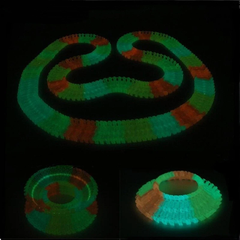 Luminous Racing Track Car With Colored Lights DIY Plastic Glowing In The Dark Creative Toys For Kids