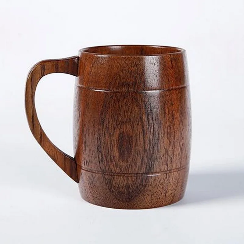 8x11cm Euro style brief wooden coffee mug natural retro portable mug restoring ancient contracted tea wood mug