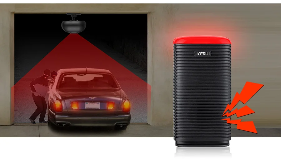 KERUI Sistema de Alarma Inalámbrico Inteligente para el Hogar, Kit de Sensor de Movimiento PIR Impermeable para Entrada de Vehículos y Garaje, Detector de Seguridad y Protección DW9 - details 1