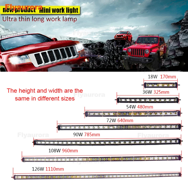 LED Light Bar Single Row 7