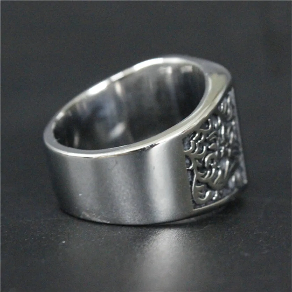 Support Drop Ship Newest Flower  316L Stainless Steel Hot Selling Fish Ring Size 7-13