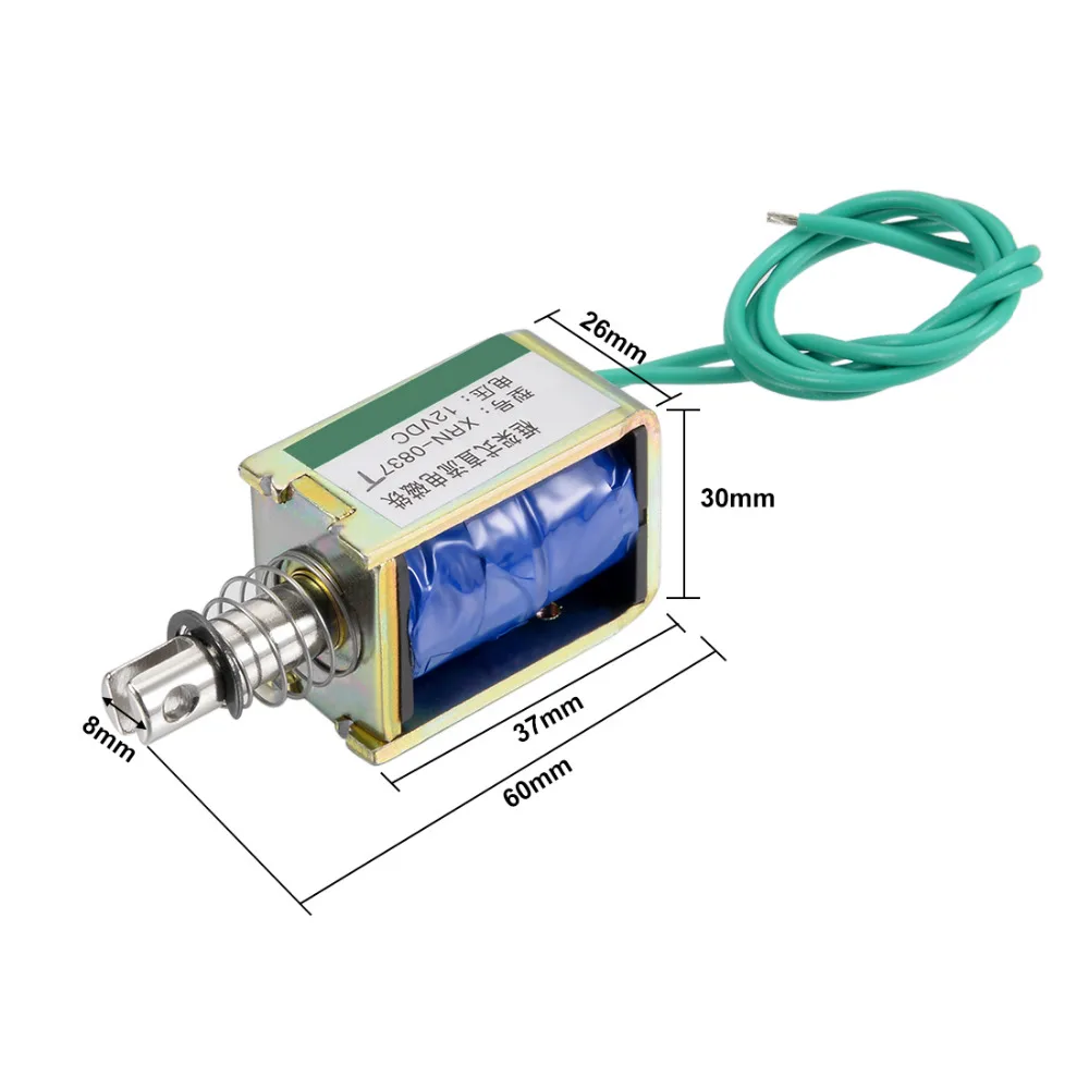 Uxcell 15N 55N 60N Mini Electromagnet Solenoid 12V 24V Magnetic Solenoid 10mm Travel Push Pull Type Open Frame Electric Magnet