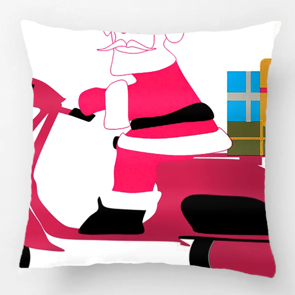 Scooter Santa Throw Pillow Case Decorative Cushion Cover Pillowcase Customize Gift High-quality By LVSURE For Car Sofa Seat