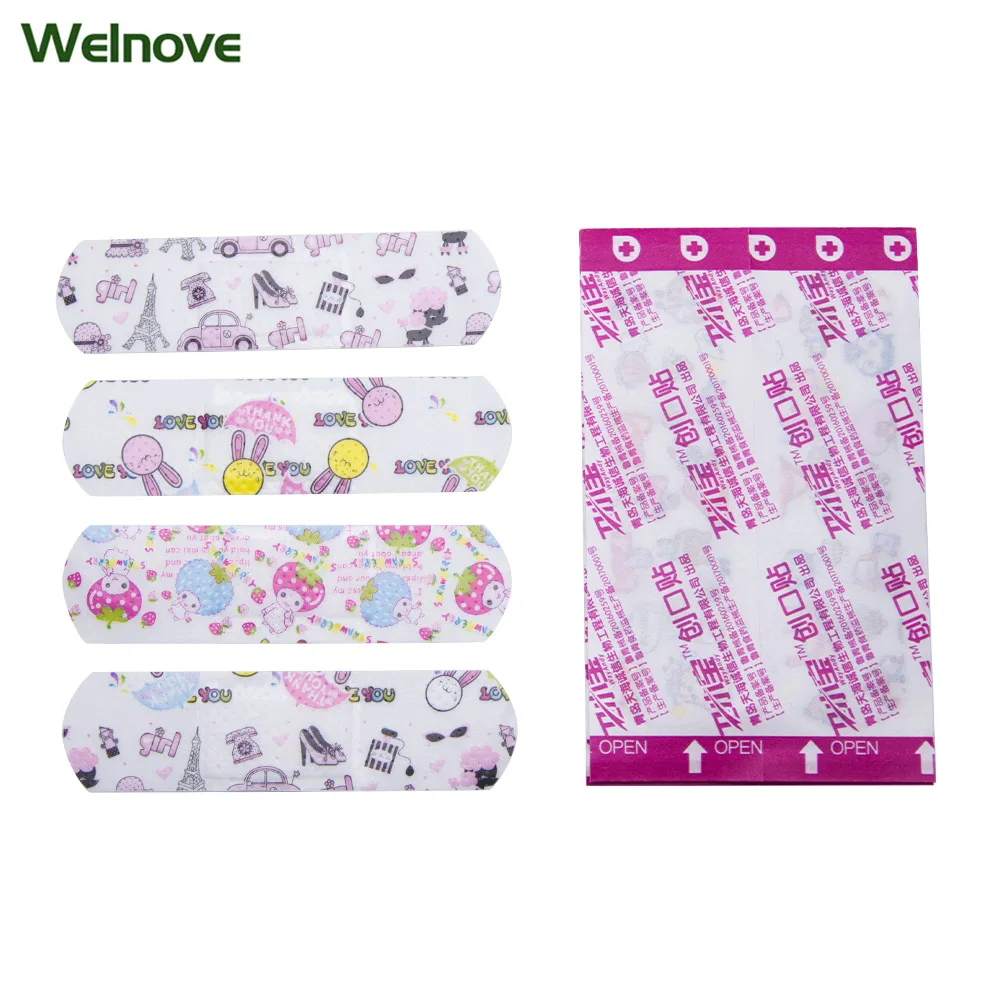 50Pcs First Aid Waterproof Bandage Hemostatic Medical Disposable Band-Aid With A Serile Stickers Gauze Pad Wound Plaster C1204