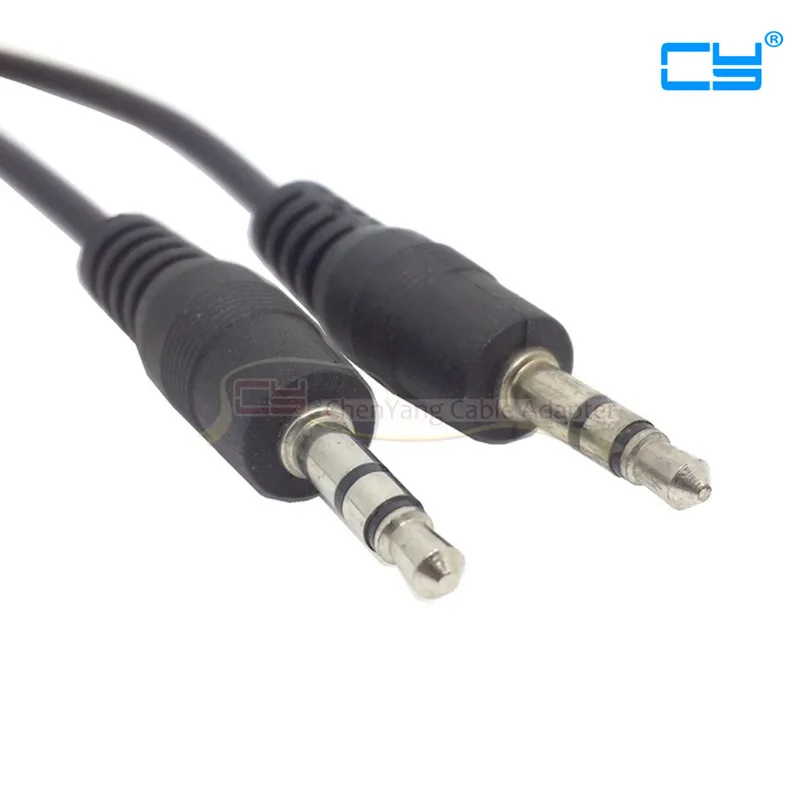 

New Car Audio Aux Lin in 3 5mm Male to 3 5mm Male 3 POS Cable 100cm Black Color
