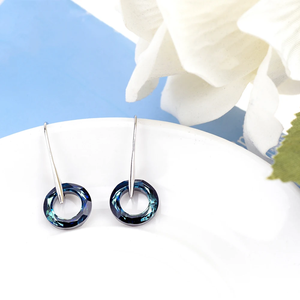 BAFFIN Fancy Stone Circle Drop Earrings Crystals From Austria For Women Gold Color Bohemian Dangle Earrings Indian Jewelry