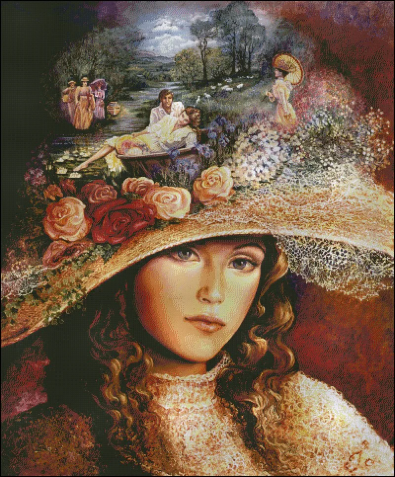 

Needlework,Elegant Woman with a hat 16ct 18ct 14CT Embroidery,DIY Cross stitch kits,Arts People Pattern Cross-Stitching Decor