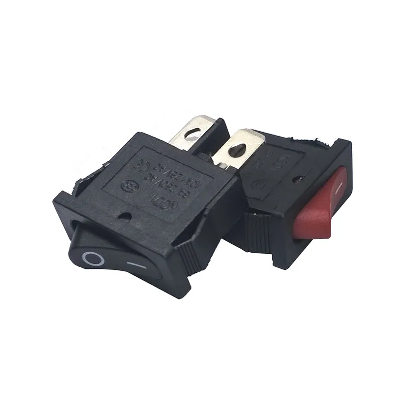 10 Pcs/Lot KCD1-110 21*10 SPST 2 Pin 250V 6A Boat Switch Snap-in ON OFF Rocker Position 21x10mm