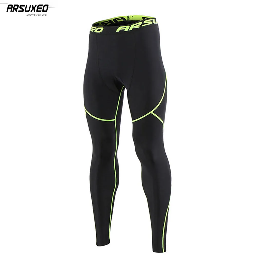 ARSUXEO Men Compression Pants Thermal Fleece Running Tights Warm Training Sports GYM Leggings Trousers U81