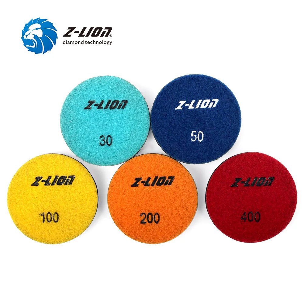 Z-LION 3pcs Ceramic polishing pad 75mm Concrete Floor Grinding Wheel Diamond Polishing Pads Dry Wet Use Coarse Grinding