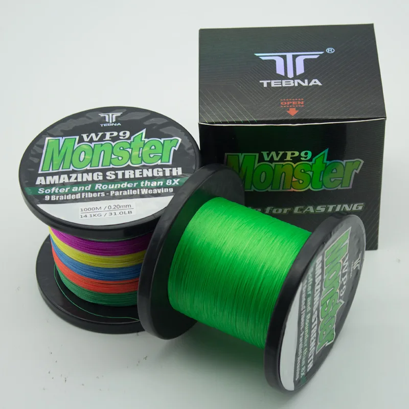 9 Strands PE Braided Fishing Line 1000m Multifilament Fishing Line 9 Braid PE Rope Carp-Fishing Tackle