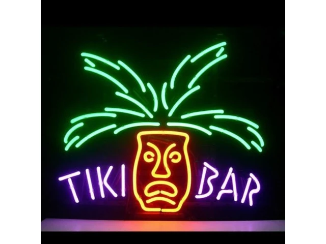 Tiki Bar Glass Neon Light Sign Beer Bar