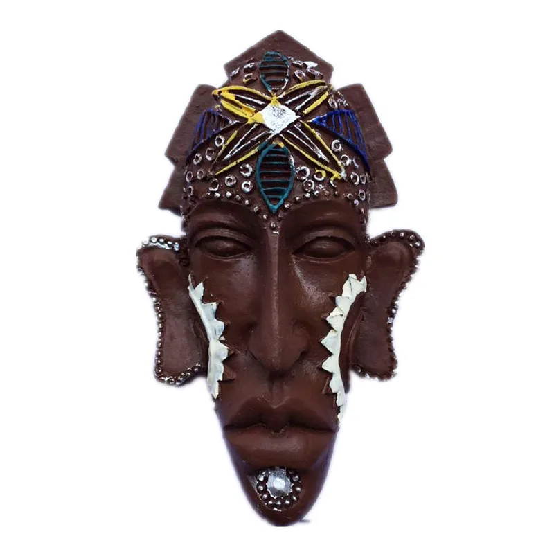 

Travel Tourist Souvenirs Indonesia Bali Island 3D Aboriginal Mask Resin Handmade Magnetic Refrigerator Stickers Home Decor