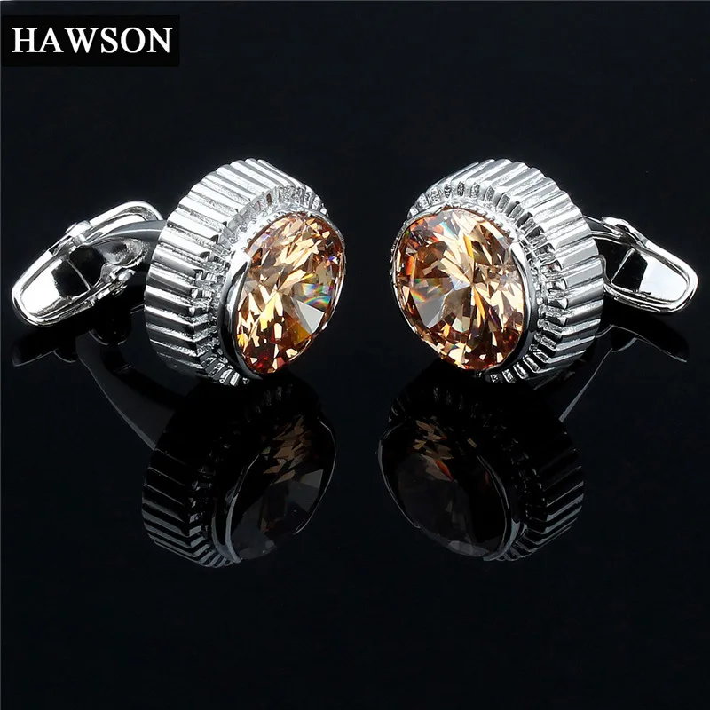 Fashion Champagne Cufflinks Cooper Round Wedding Cuff links Button Free Shipping