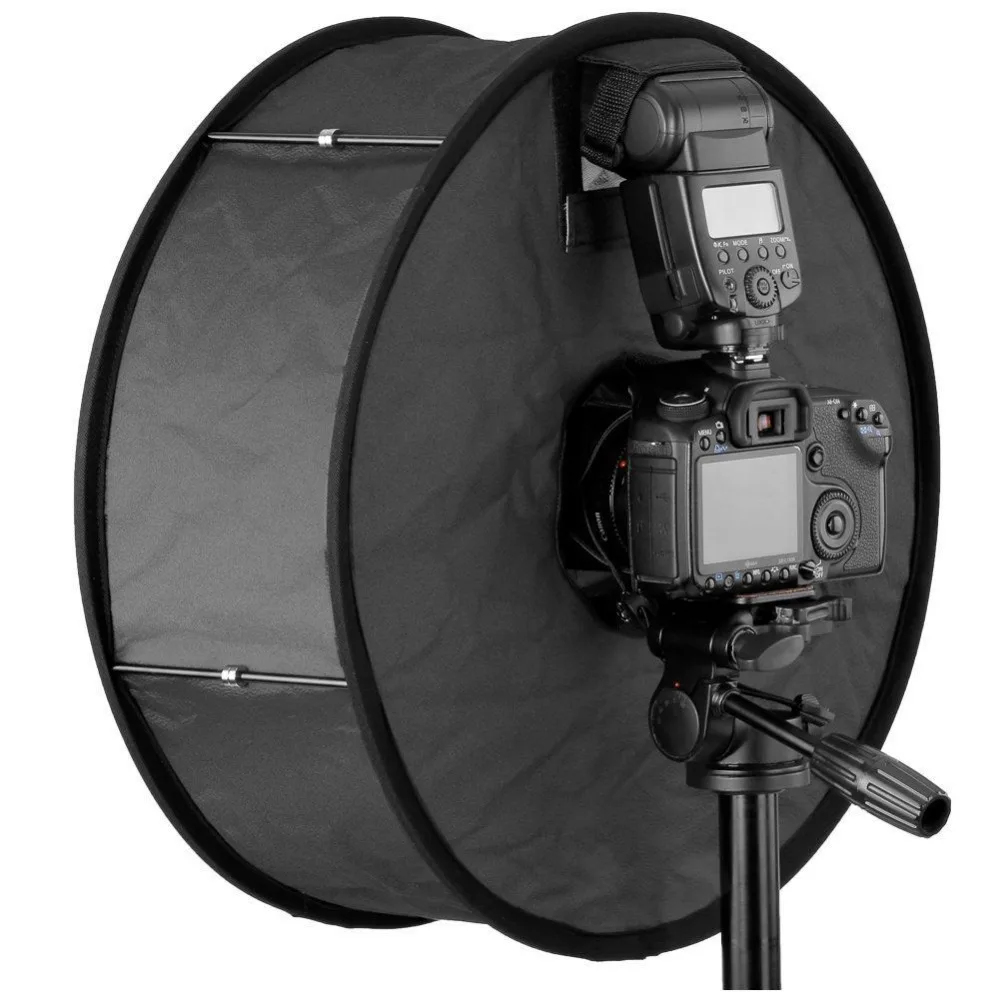 

Round Universal Collapsible Magnetic Ring Flash Diffuser Soft Box 45cm/18 inch for Macro and Portrait Photography