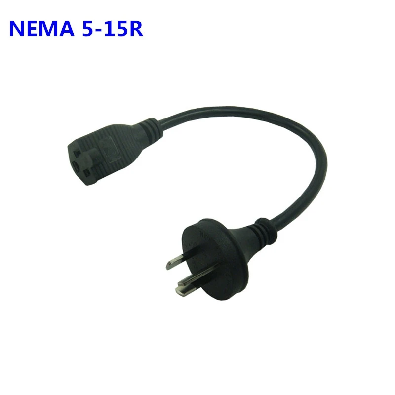 AU AS3112 Australia to US America NEMA 5-15R Digital Portable Conversion Power Short Cable PDU UPS Cord 30cm