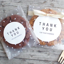 100pcs/lot Gift Bags Translucent Dots Plastic Bags Cookie Cupcake Wrapper Self-adhesive Packaging Bags Birthday Christmas Party