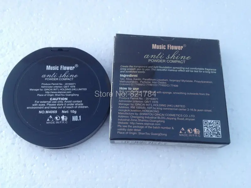 Music flower khoáng ép powdermakeup press powder đường viền nhỏ gọn che khuyết điểm khuôn mặt cơ sở oil-control silky texture 10 gam