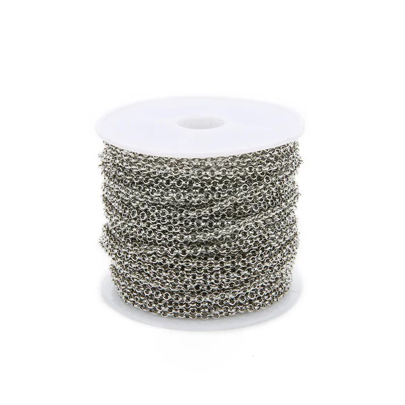 10 Yard 2/3mm Metall Eisen Rolo O Link Ketten Groß Kette Gold Farbe für Diy Armband Halsketten, die Entdeckungen Großhandel – Detail 10