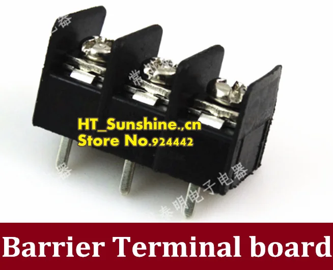 free shipping 200pcs/lot Barrier Terminal Blocks PCB solder terminals Taiwan KF7.62- 3P 7.62mm pitch black